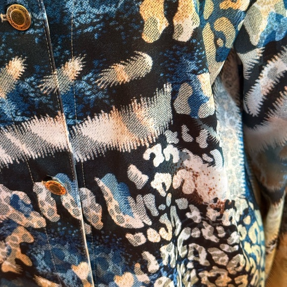 Impulse California Womens Yellow Blue Collared Button Long Sleeve Large Jacket - Picture 5 of 16